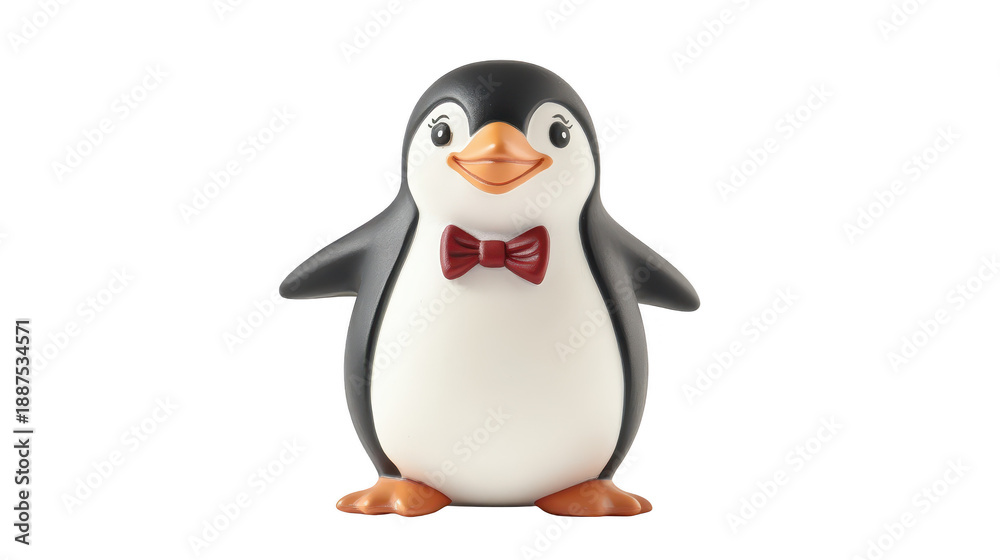 Fototapeta premium Penguin wears stylish bow tie with dignified posture dapper penguin stands elegantly ready for formal event