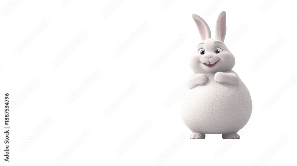 Obraz premium White rabbit captured against stark black background captivating image of white rabbit with plain dark backdrop