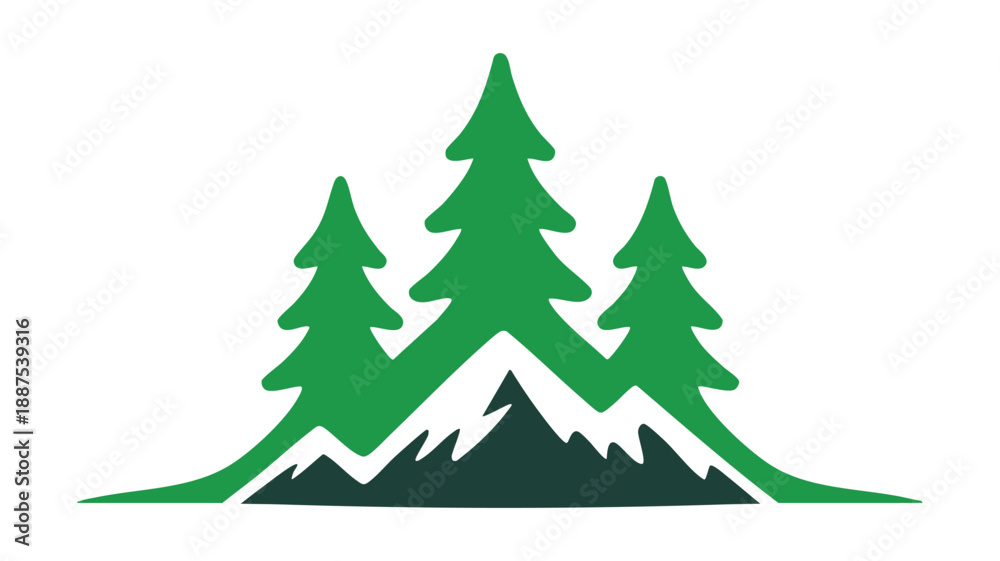 Obraz premium Forest landscape with mountain range