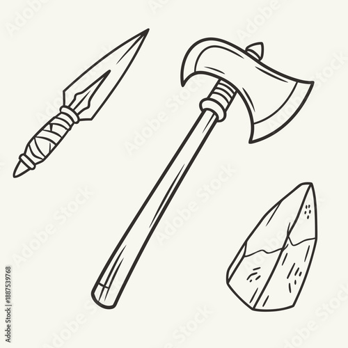 Medieval weaponry illustration