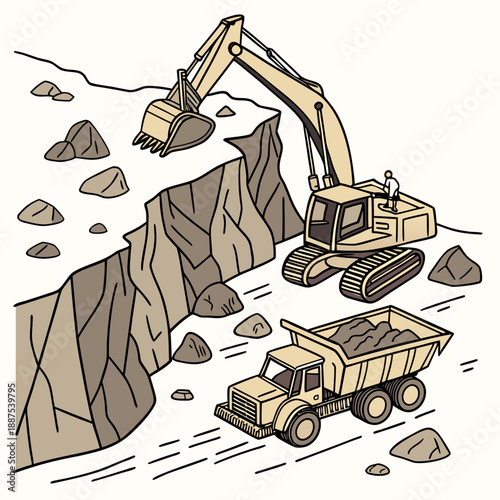 Construction site with heavy machinery