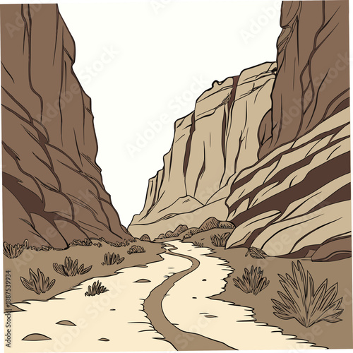Desert canyon illustration