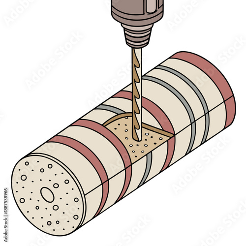 Drilling into a layered material