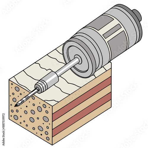 Drilling into a layered material