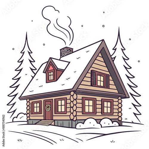 Cozy winter cabin