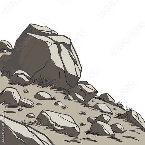 Desert landscape with rocks