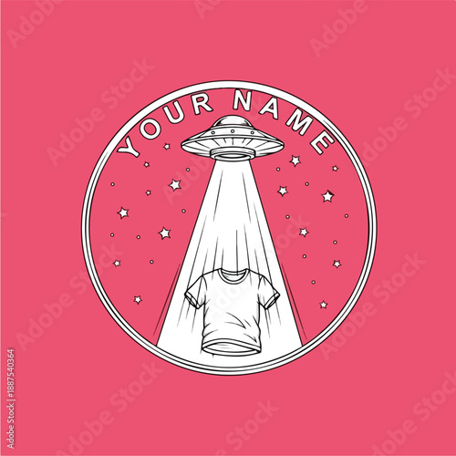 UFO Abducting TShirt with Your Name Text 1.