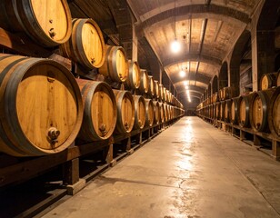 Papier peint photo  Bourbon barrels stored in a climate-regulated storage facility.  © Bold decisions