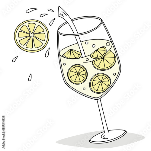 Refreshing lemon drink illustration