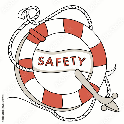 Safety lifebuoy illustration
