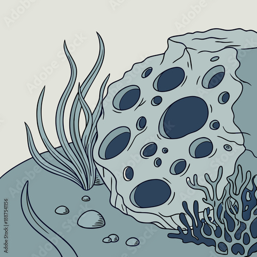 Underwater coral illustration