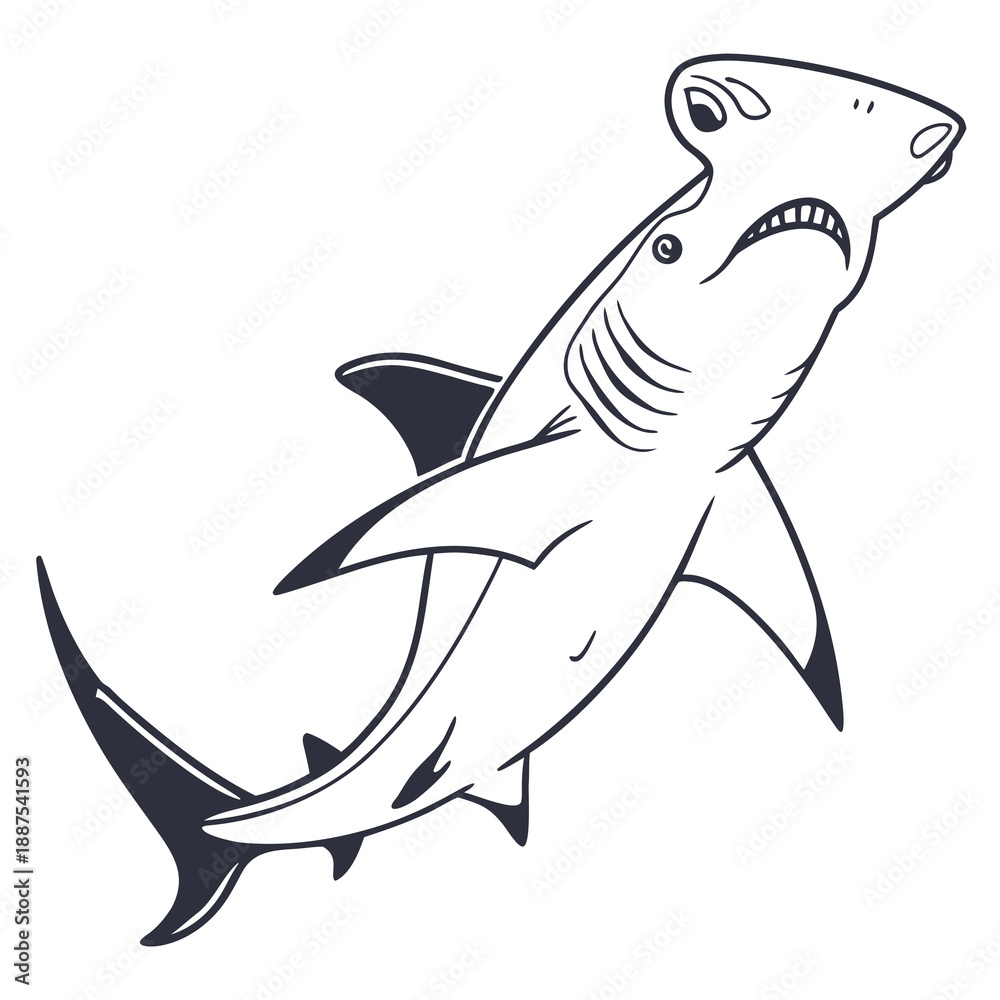 Obraz premium Hammerhead shark illustration