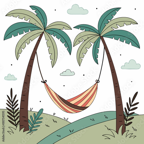 Tropical paradise hammock