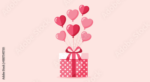 Love Gift Box with Floating Hearts