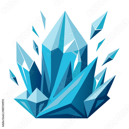 Blue crystal cluster