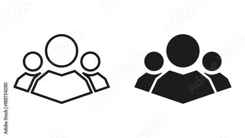 Simple line icon representing team or group of people