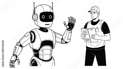 Medical robot interacting with clinician while delivering prescriptions and device sample illustrating clinical workflow automation, telehealth integration and commercial partnership models