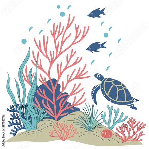 Underwater coral reef illustration