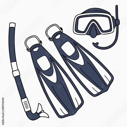 Snorkeling gear illustration