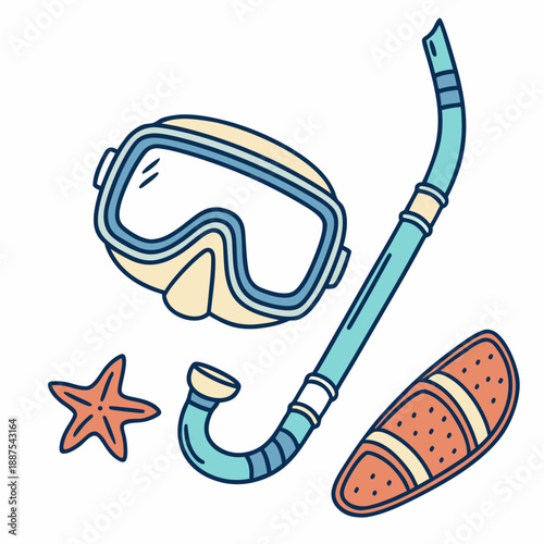 Snorkeling equipment illustration