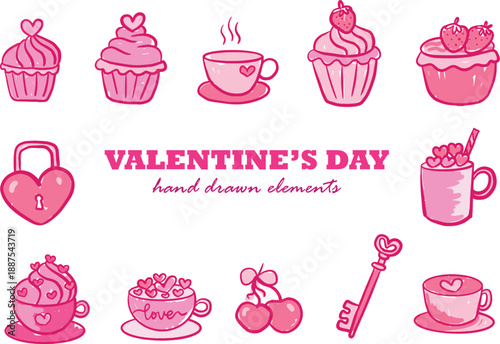 hand drawn valentine's day ellements 
