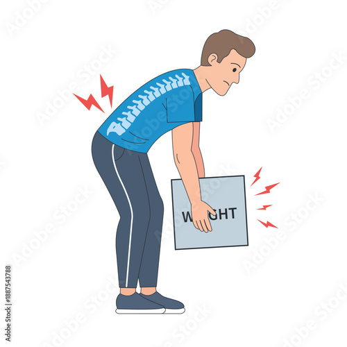 Incorrect Lifting Posture Causing Back Pain