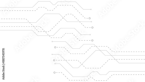 Abstract futuristic circuit board Illustration, Circuit board with various technology elements.