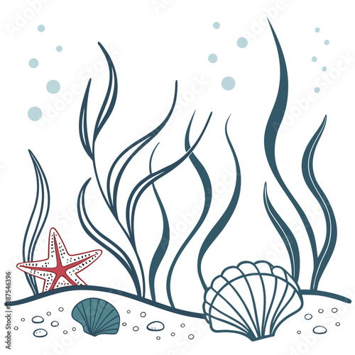 Underwater sea life illustration