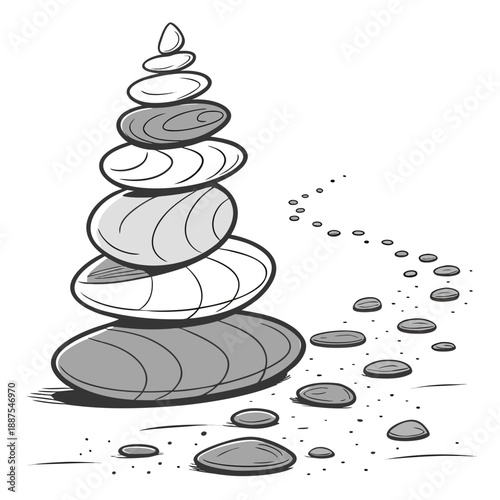 Photography Balancing stones illustration