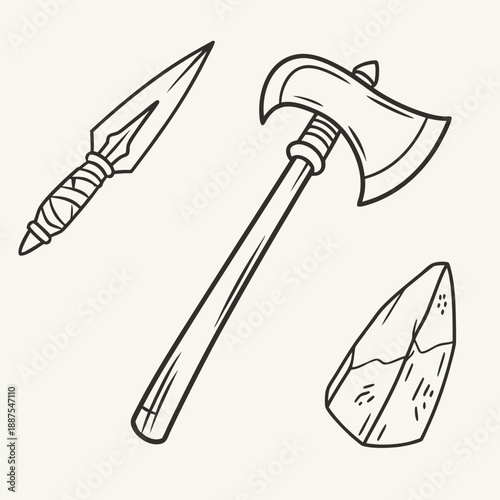 Medieval weaponry illustration
