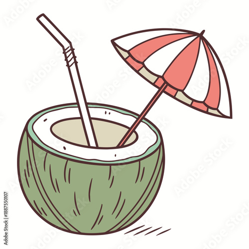 Tropical drink in a coconut