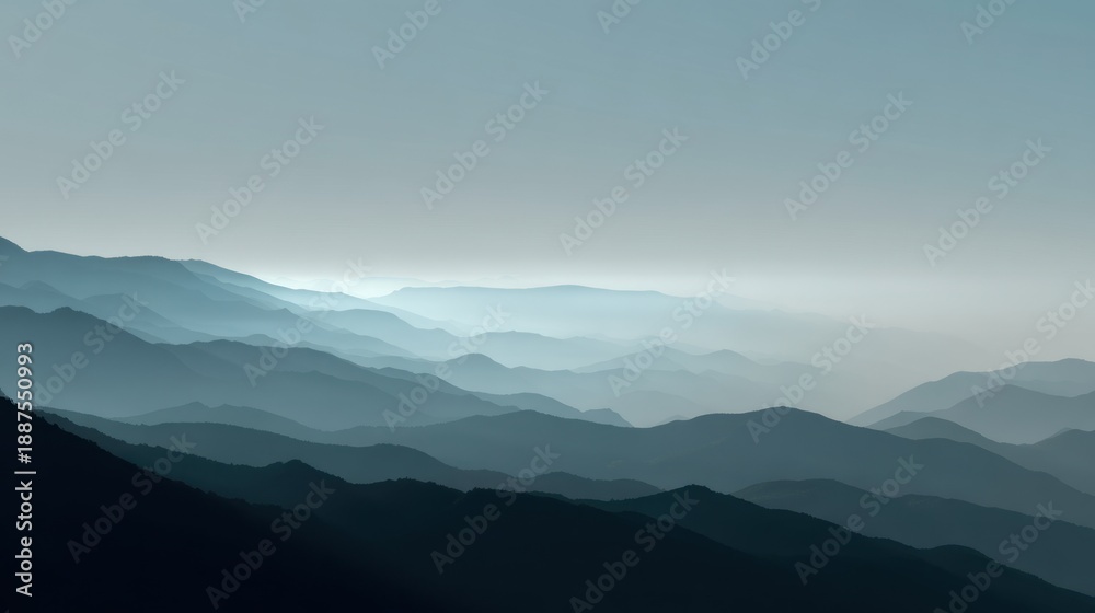 Fototapeta premium Misty mountain range
