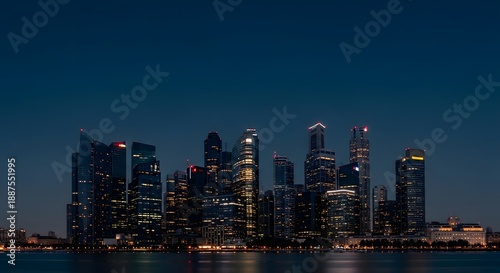A dramatically shadowed city skyline glows at night, illustrating urban energy consumption for an Earth Hour participation concept