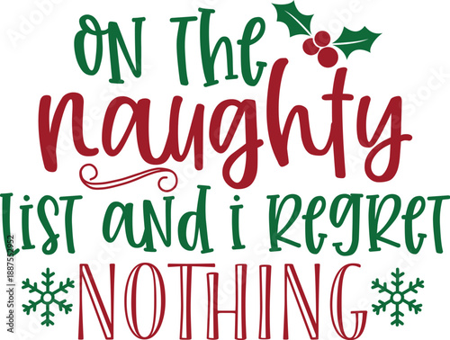 Naughty List Christmas Santa Claus Illustration