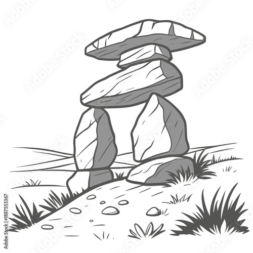 Inukshuk stone structure