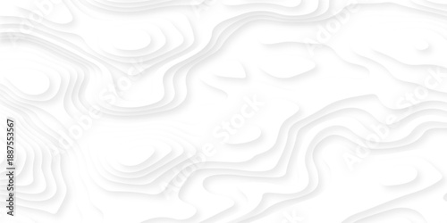 Pattern with lines the stylized height of the topographic map contour in lines and contours isolated on layers. White topography curve lines map isolated on white background.