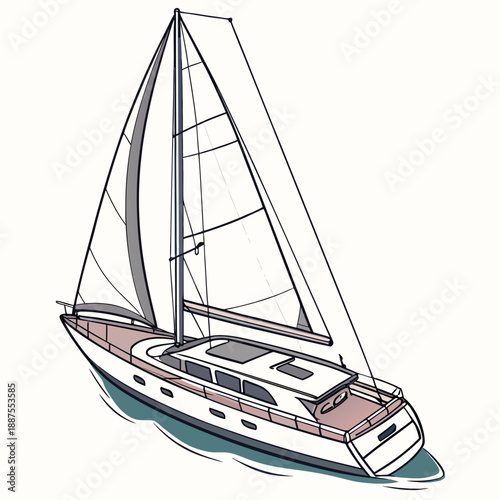 Sailing yacht illustration