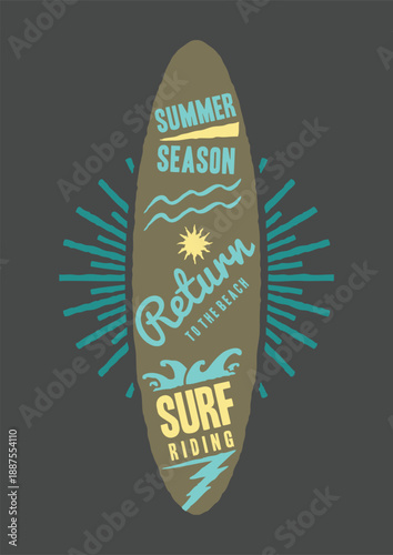 Surf Riding - Dynamic Ocean Wave Surfing Vector Graphic