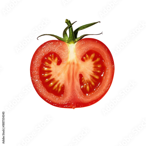 Wallpaper Mural Fresh Tomato Slice Isolated on White Background, Generative AI Torontodigital.ca