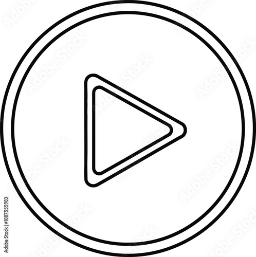 Social media play button icon for online video content