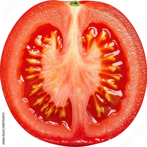 Wallpaper Mural Fresh Tomato Slice Isolated on White Background, Generative AI Torontodigital.ca
