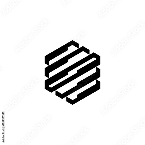 Geometric Hexagon Line Pattern Logo