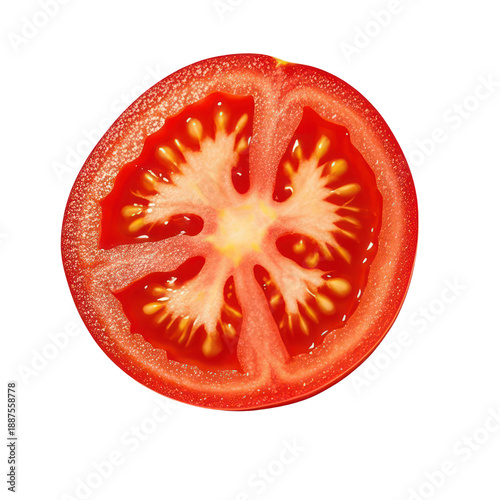 Wallpaper Mural Fresh Tomato Slice Isolated on White Background, Generative AI Torontodigital.ca