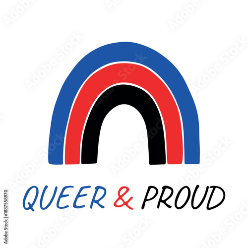 Colorful rainbow shape Polyamory pride flag Happy pride day LGBTQIA community Pride Month Vector hand drawn doodle for posters, stickers, logo, cards