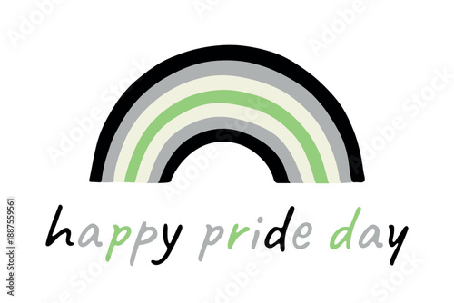Colorful rainbow shape Agender pride flag Happy pride day LGBTQIA community Pride Month Vector hand drawn doodle for posters, stickers, logo, cards