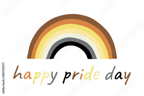 Colorful rainbow shape Bear brotherhood pride flag Happy pride day LGBTQIA community Pride Month Vector hand drawn doodle for posters, stickers, logo, cards