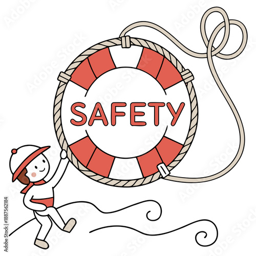 Safety lifebuoy illustration