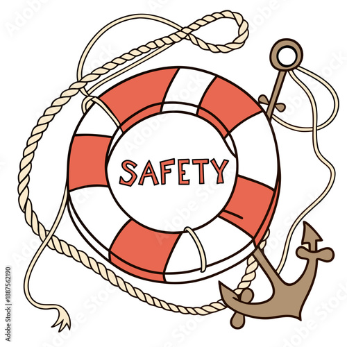 Safety lifebuoy and anchor