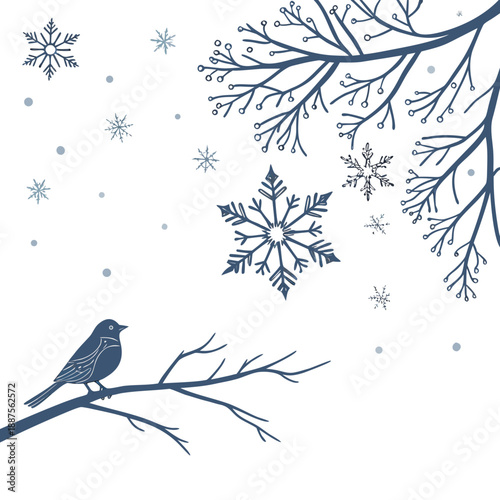 Winter bird on a branch