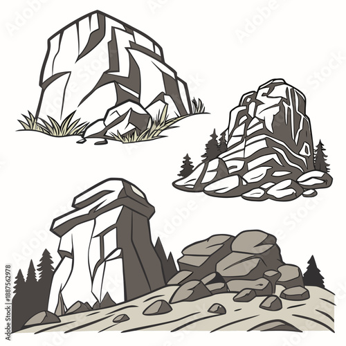 Rock formations in a natural landscape